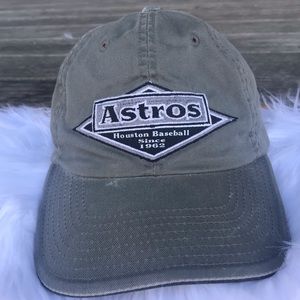 Houston Astros MLB OneSize Dad Hat VTG Olive Green